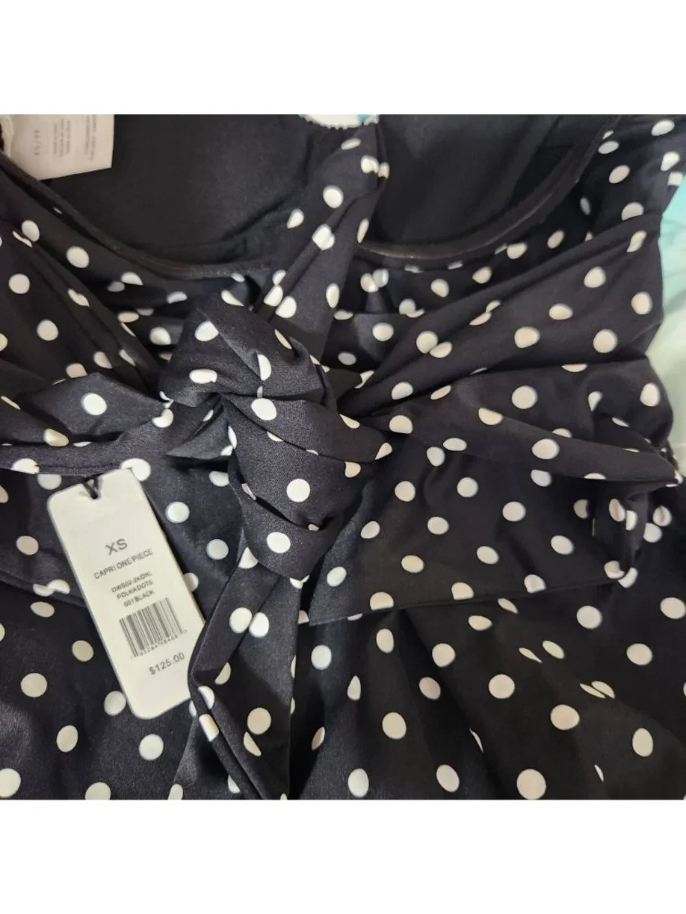 We Wore What Swimsuit One Piece SX Black Polka Dot NWT